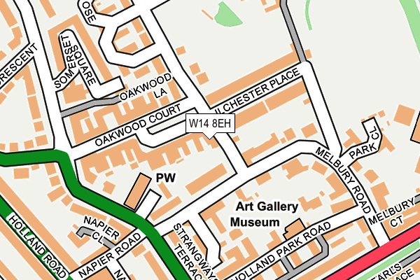 W14 8EH map - OS OpenMap – Local (Ordnance Survey)
