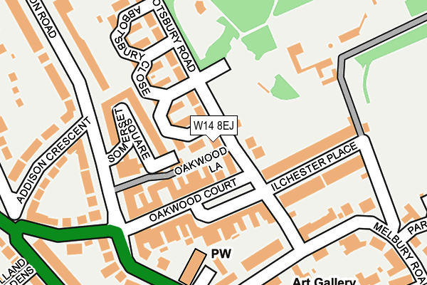 W14 8EJ map - OS OpenMap – Local (Ordnance Survey)