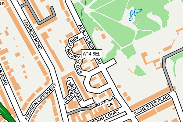 W14 8EL map - OS OpenMap – Local (Ordnance Survey)