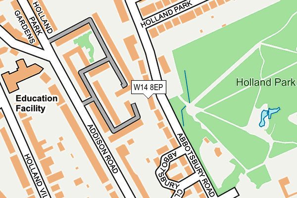 W14 8EP map - OS OpenMap – Local (Ordnance Survey)