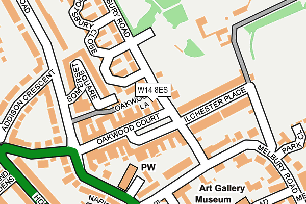 W14 8ES map - OS OpenMap – Local (Ordnance Survey)