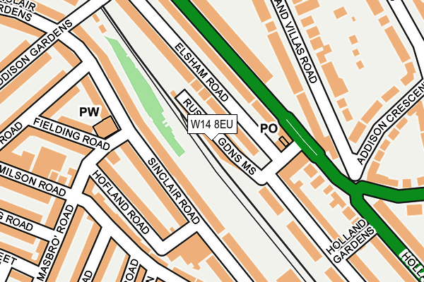 W14 8EU map - OS OpenMap – Local (Ordnance Survey)