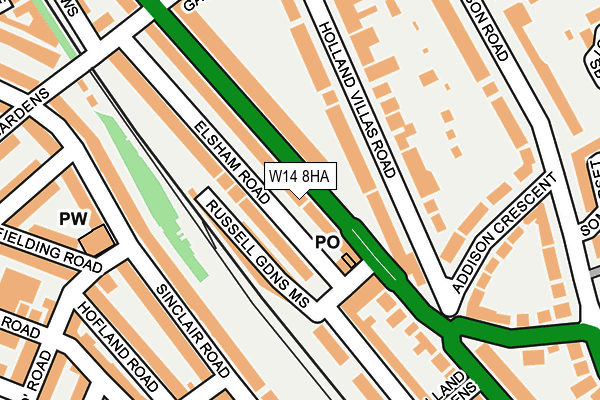 W14 8HA map - OS OpenMap – Local (Ordnance Survey)