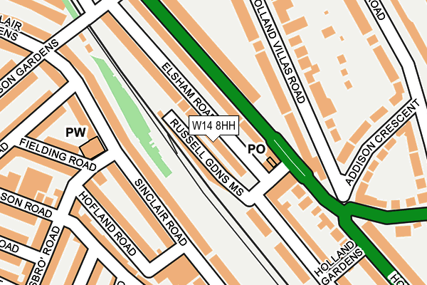 W14 8HH map - OS OpenMap – Local (Ordnance Survey)