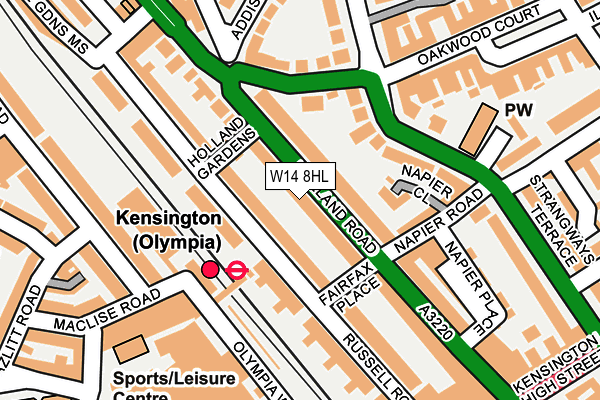 W14 8HL map - OS OpenMap – Local (Ordnance Survey)