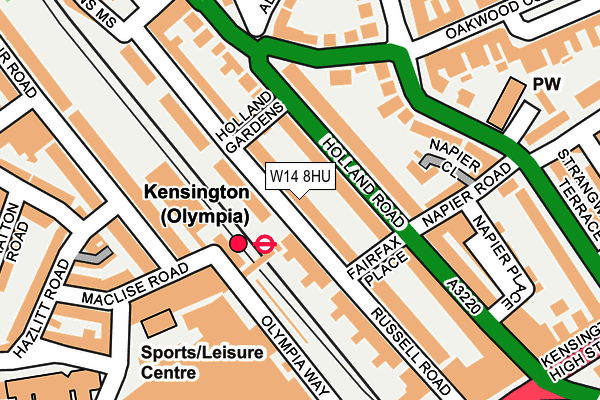 W14 8HU map - OS OpenMap – Local (Ordnance Survey)