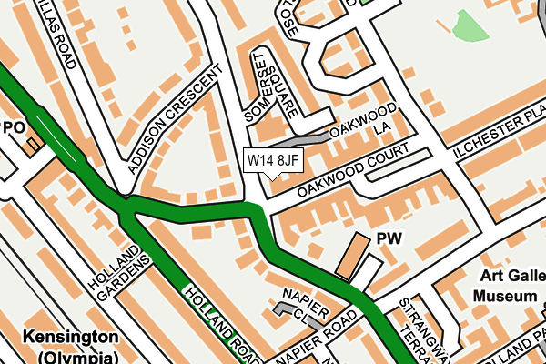 W14 8JF map - OS OpenMap – Local (Ordnance Survey)