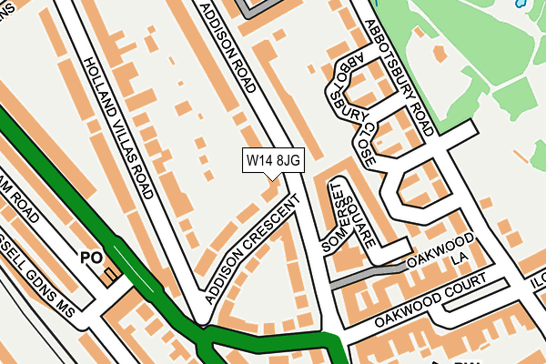 W14 8JG map - OS OpenMap – Local (Ordnance Survey)
