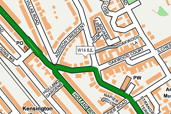 W14 8JL map - OS OpenMap – Local (Ordnance Survey)