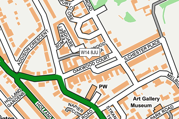 W14 8JU map - OS OpenMap – Local (Ordnance Survey)