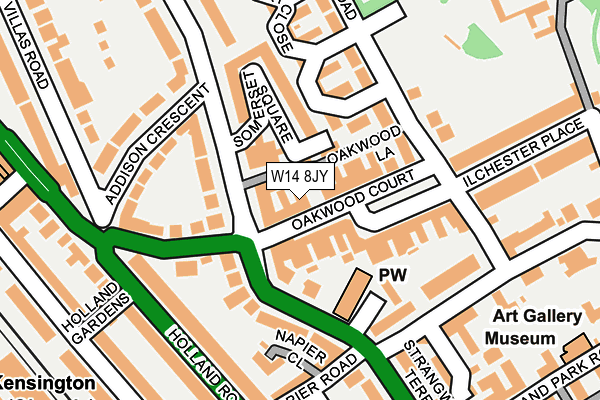 W14 8JY map - OS OpenMap – Local (Ordnance Survey)