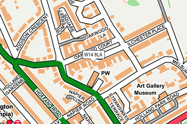 W14 8LA map - OS OpenMap – Local (Ordnance Survey)