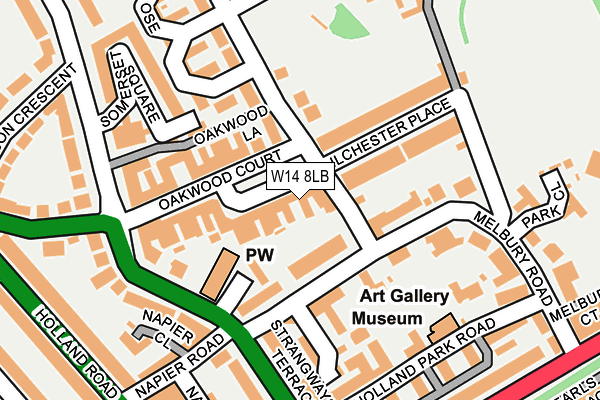 W14 8LB map - OS OpenMap – Local (Ordnance Survey)