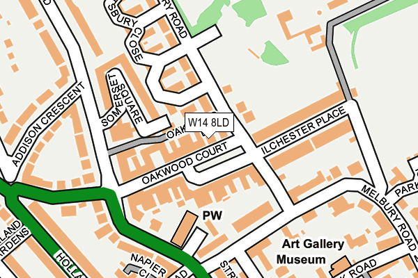 W14 8LD map - OS OpenMap – Local (Ordnance Survey)