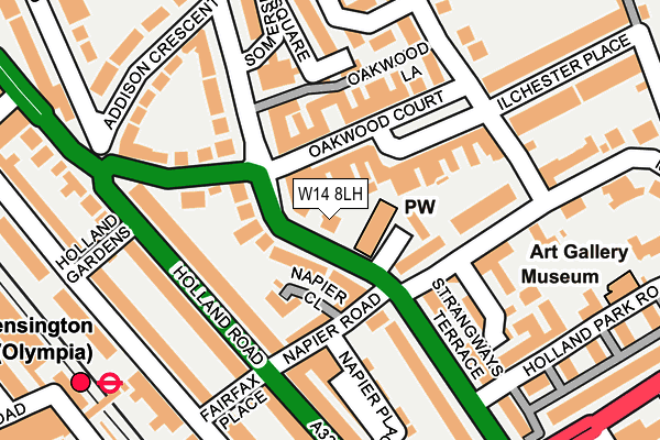 W14 8LH map - OS OpenMap – Local (Ordnance Survey)