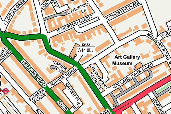 W14 8LJ map - OS OpenMap – Local (Ordnance Survey)