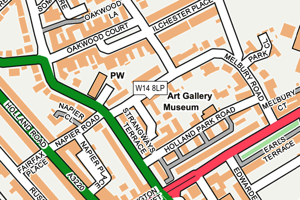 W14 8LP map - OS OpenMap – Local (Ordnance Survey)