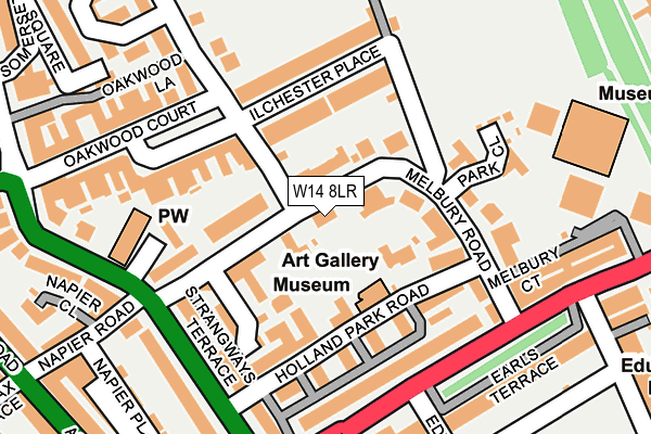 W14 8LR map - OS OpenMap – Local (Ordnance Survey)