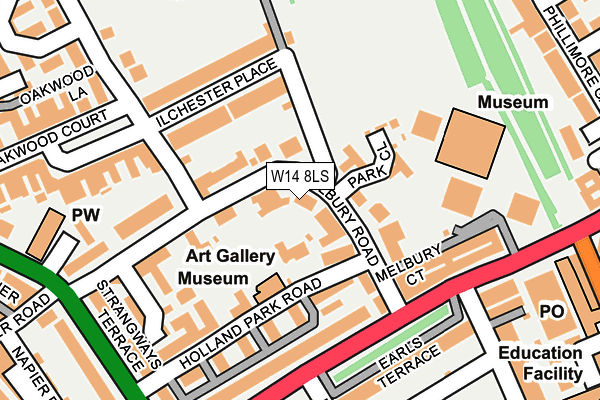 W14 8LS map - OS OpenMap – Local (Ordnance Survey)