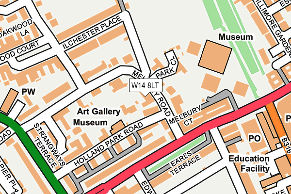 W14 8LT map - OS OpenMap – Local (Ordnance Survey)