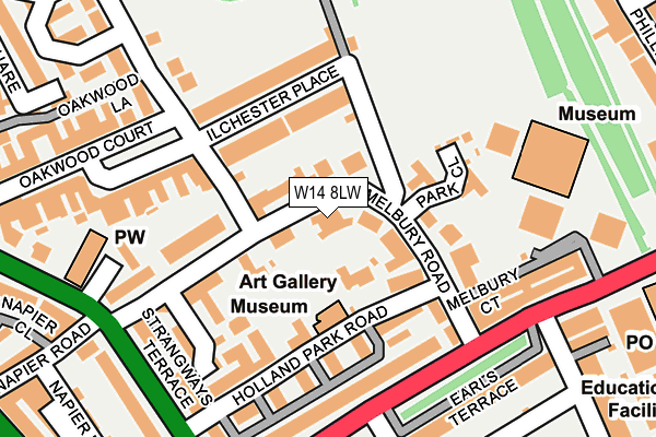 W14 8LW map - OS OpenMap – Local (Ordnance Survey)