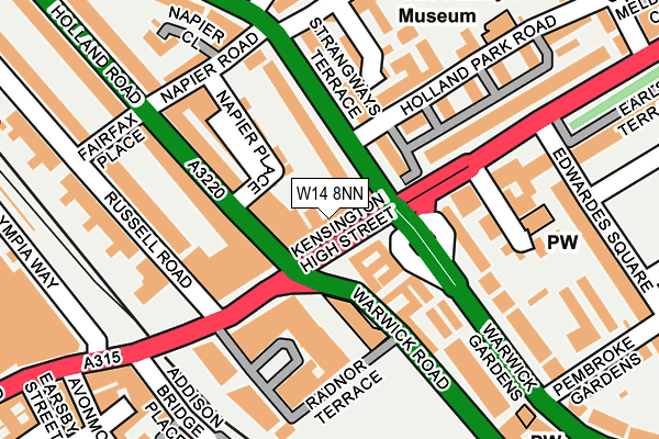 W14 8NN map - OS OpenMap – Local (Ordnance Survey)