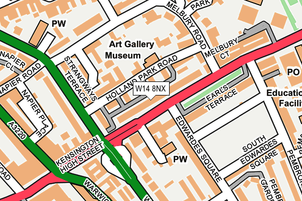 W14 8NX map - OS OpenMap – Local (Ordnance Survey)