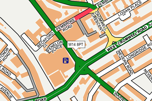 W14 8PT map - OS OpenMap – Local (Ordnance Survey)