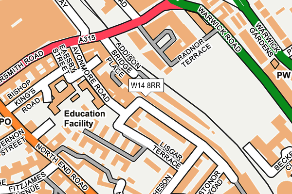 W14 8RR map - OS OpenMap – Local (Ordnance Survey)