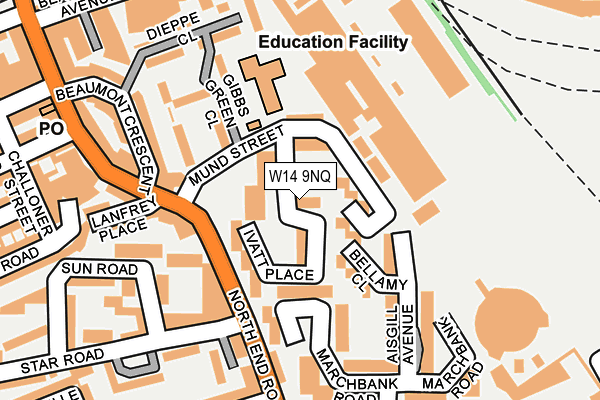 W14 9NQ map - OS OpenMap – Local (Ordnance Survey)