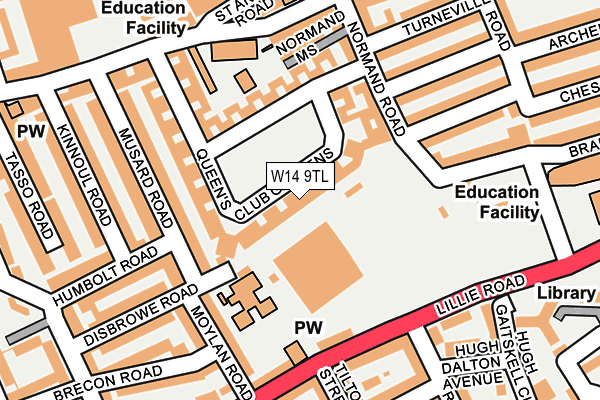 W14 9TL map - OS OpenMap – Local (Ordnance Survey)