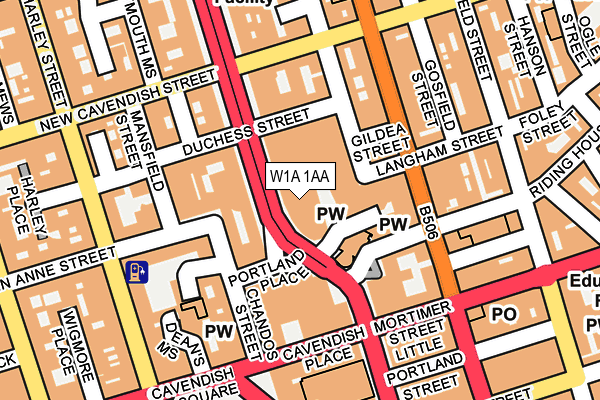 W1A 1AA map - OS OpenMap – Local (Ordnance Survey)