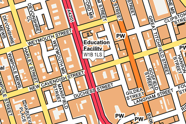 W1B 1LS map - OS OpenMap – Local (Ordnance Survey)