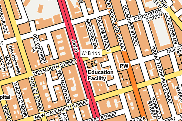 W1B 1NN map - OS OpenMap – Local (Ordnance Survey)