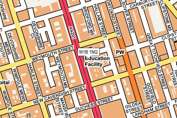 W1B 1NQ map - OS OpenMap – Local (Ordnance Survey)