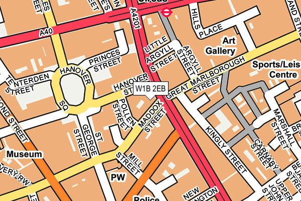 W1B 2EB map - OS OpenMap – Local (Ordnance Survey)