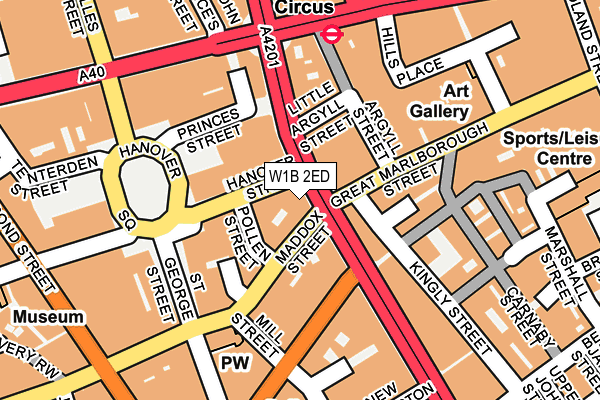 W1B 2ED map - OS OpenMap – Local (Ordnance Survey)