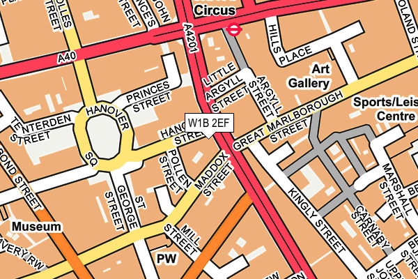 W1B 2EF map - OS OpenMap – Local (Ordnance Survey)