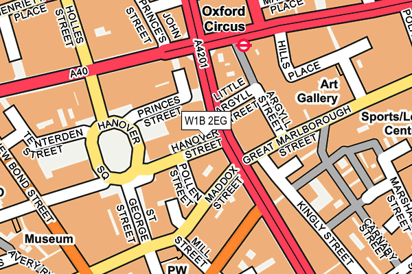 W1B 2EG map - OS OpenMap – Local (Ordnance Survey)