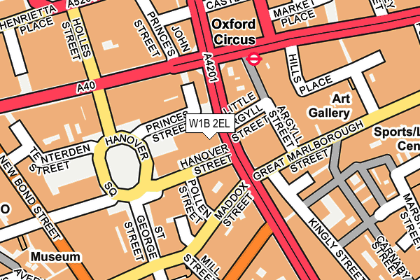 W1B 2EL map - OS OpenMap – Local (Ordnance Survey)