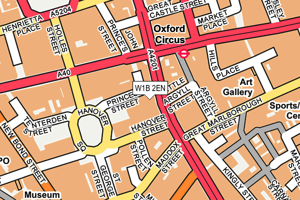 W1B 2EN map - OS OpenMap – Local (Ordnance Survey)