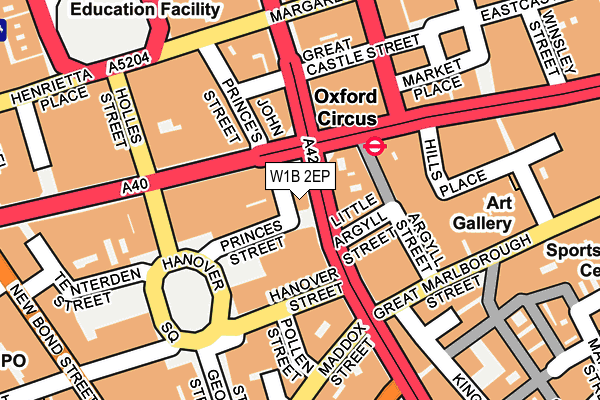 W1B 2EP map - OS OpenMap – Local (Ordnance Survey)