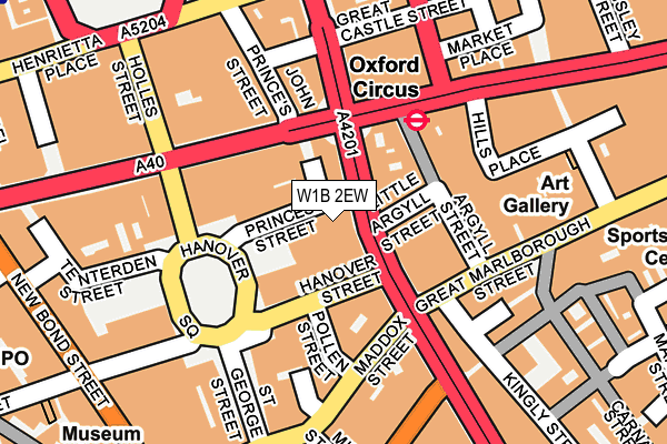 W1B 2EW map - OS OpenMap – Local (Ordnance Survey)