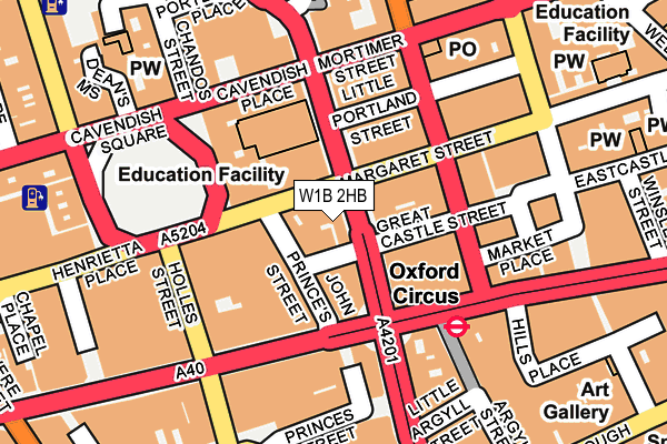 W1B 2HB map - OS OpenMap – Local (Ordnance Survey)