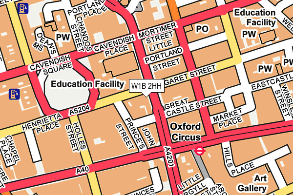 W1B 2HH map - OS OpenMap – Local (Ordnance Survey)