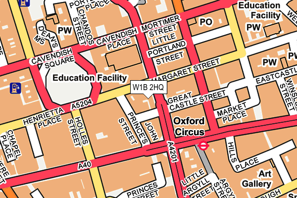 W1B 2HQ map - OS OpenMap – Local (Ordnance Survey)