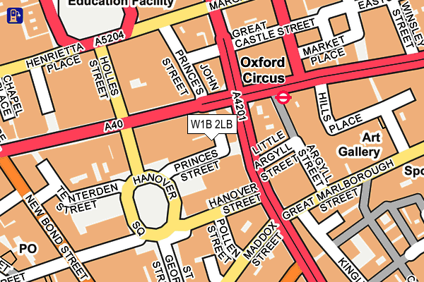 W1B 2LB map - OS OpenMap – Local (Ordnance Survey)