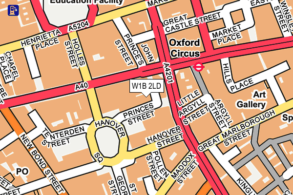 W1B 2LD map - OS OpenMap – Local (Ordnance Survey)
