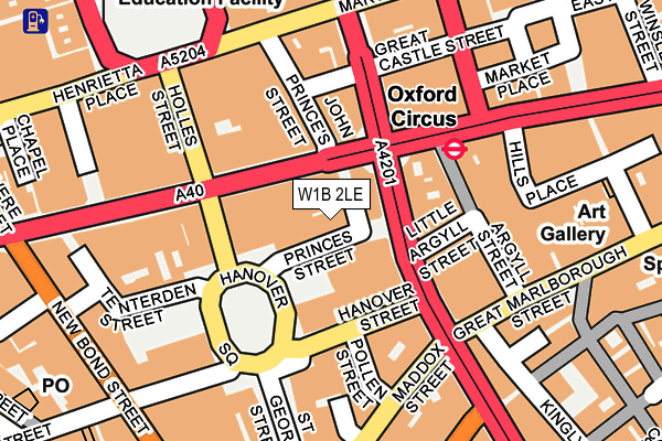 W1B 2LE map - OS OpenMap – Local (Ordnance Survey)