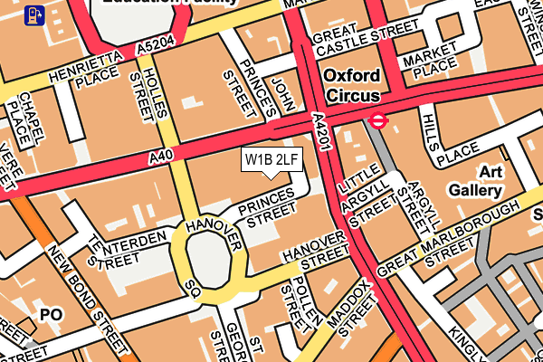 W1B 2LF map - OS OpenMap – Local (Ordnance Survey)